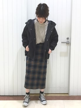 「LOWRYS FARM（ローリーズファーム）のアイテム（ダウンジャケット/コート）」を使った、LOWRYSFARM ゆめタウン出雲さん（レディース・155cm）の冬コーディネート