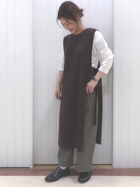 「アイテム（ドレスシューズ、グレー系）」を使った、LOWRYSFARM ゆめタウン出雲さん（レディース・155cm）の秋コーディネート