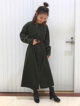 「LOWRYS FARM（ローリーズファーム）のストレッチヒールブーツ　851418（ブーツ）」を使った、LOWRYSFARM ゆめタウン出雲さん（レディース・154cm）の秋コーディネート