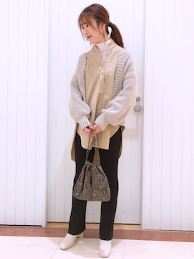 「LOWRYS FARM（ローリーズファーム）のストレッチヒールブーツ　851418（ブーツ）」を使った、LOWRYSFARM ゆめタウン出雲さん（レディース・165cm）の秋コーディネート