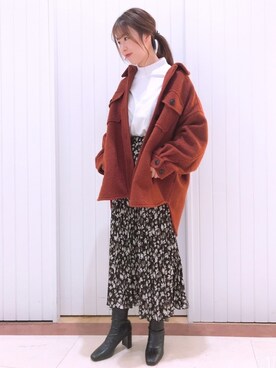 「LOWRYS FARM（ローリーズファーム）のストレッチヒールブーツ　851418（ブーツ）」を使った、LOWRYSFARM ゆめタウン出雲さん（レディース・165cm）の秋コーディネート