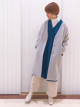 「LOWRYS FARM（ローリーズファーム）のストレッチヒールブーツ　851418（ブーツ）」を使った、LOWRYSFARM ゆめタウン出雲さん（レディース・158cm）の秋コーディネート