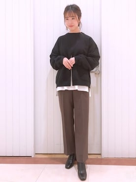 「LOWRYS FARM（ローリーズファーム）のストレッチヒールブーツ　851418（ブーツ）」を使った、LOWRYSFARM ゆめタウン出雲さん（レディース・165cm）の秋コーディネート