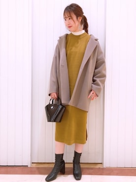 「LOWRYS FARM（ローリーズファーム）のストレッチヒールブーツ　851418（ブーツ）」を使った、LOWRYSFARM ゆめタウン出雲さん（レディース・165cm）の秋コーディネート