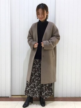 「LOWRYS FARM（ローリーズファーム）のストレッチヒールブーツ　851418（ブーツ）」を使った、LOWRYSFARM ゆめタウン出雲さん（レディース・154cm）の秋コーディネート