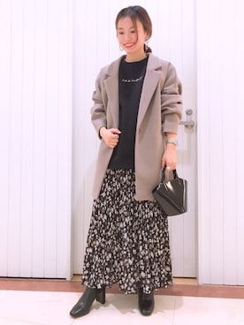 「LOWRYS FARM（ローリーズファーム）のストレッチヒールブーツ　851418（ブーツ）」を使った、LOWRYSFARM ゆめタウン出雲さん（レディース・154cm）の秋コーディネート