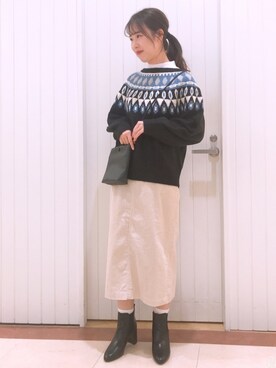 「柄ニット」｜LOWRYSFARM ゆめタウン出雲さん（レディース・165cm）の秋コーディネート