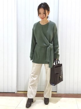 「LOWRYS FARM（ローリーズファーム）のストレッチヒールブーツ　851418（ブーツ）」を使った、LOWRYSFARM ゆめタウン出雲さん（レディース・154cm）の秋コーディネート