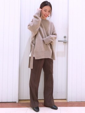 「LOWRYS FARM（ローリーズファーム）のストレッチヒールブーツ　851418（ブーツ）」を使った、LOWRYSFARM ゆめタウン出雲さん（レディース・154cm）の冬コーディネート