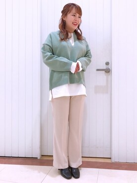 「LOWRYS FARM（ローリーズファーム）のストレッチヒールブーツ　851418（ブーツ）」を使った、LOWRYSFARM ゆめタウン出雲さん（レディース・153cm）の冬コーディネート