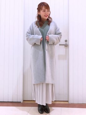 「LOWRYS FARM（ローリーズファーム）のストレッチヒールブーツ　851418（ブーツ）」を使った、LOWRYSFARM ゆめタウン出雲さん（レディース・153cm）の冬コーディネート