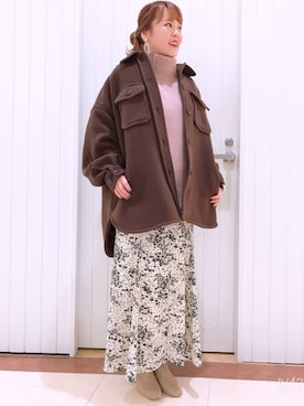 「LOWRYS FARM（ローリーズファーム）のストレッチヒールブーツ　851418（ブーツ）」を使った、LOWRYSFARM ゆめタウン出雲さん（レディース・153cm）の冬コーディネート