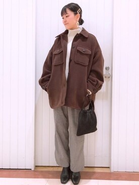 「LOWRYS FARM（ローリーズファーム）のストレッチヒールブーツ　851418（ブーツ）」を使った、LOWRYSFARM ゆめタウン出雲さん（レディース・158cm）の冬コーディネート