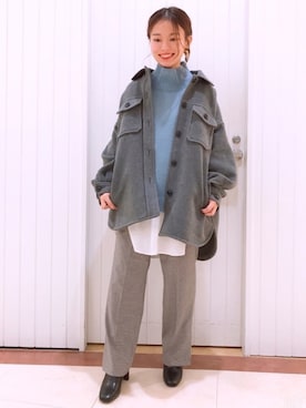 「LOWRYS FARM（ローリーズファーム）のストレッチヒールブーツ　851418（ブーツ）」を使った、LOWRYSFARM ゆめタウン出雲さん（レディース・153cm）の冬コーディネート