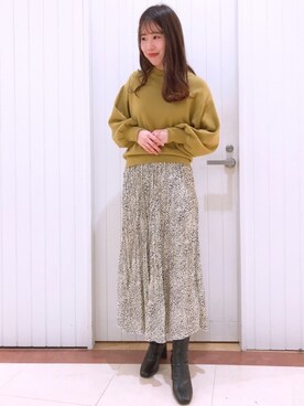 「LOWRYS FARM（ローリーズファーム）のストレッチヒールブーツ　851418（ブーツ）」を使った、LOWRYSFARM ゆめタウン出雲さん（レディース・164cm）の冬コーディネート