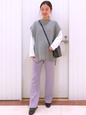 「LOWRYS FARM（ローリーズファーム）のストレッチヒールブーツ　851418（ブーツ）」を使った、LOWRYSFARM ゆめタウン出雲さん（レディース・153cm）の冬コーディネート