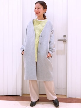 「LOWRYS FARM（ローリーズファーム）のストレッチヒールブーツ　851418（ブーツ）」を使った、LOWRYSFARM ゆめタウン出雲さん（レディース・153cm）の冬コーディネート