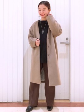 「LOWRYS FARM（ローリーズファーム）のストレッチヒールブーツ　851418（ブーツ）」を使った、LOWRYSFARM ゆめタウン出雲さん（レディース・153cm）の冬コーディネート