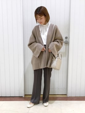 「LOWRYS FARM（ローリーズファーム）のカラーフレアパンツ  892044（その他パンツ）」を使った、LOWRYSFARM ゆめタウン出雲さん（レディース・150cm）の秋コーディネート