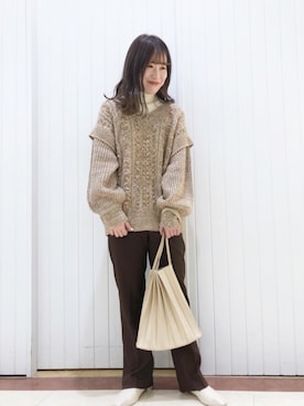 「秋のカフェオレコーデ」｜「アイテム（その他）」を使った、LOWRYSFARM ゆめタウン出雲さん（レディース・165cm）の秋コーディネート