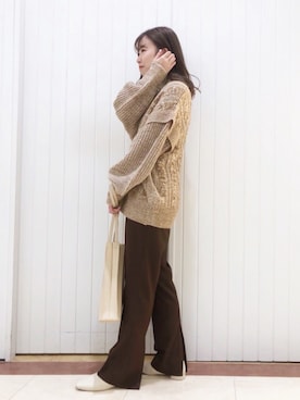 「秋のカフェオレコーデ」｜「アイテム（その他）」を使った、LOWRYSFARM ゆめタウン出雲さん（レディース・165cm）の秋コーディネート