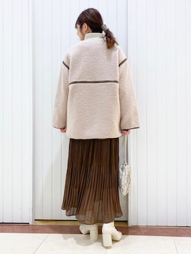 「LOWRYS FARM（ローリーズファーム）のストレッチヒールブーツ　851418（ブーツ）」を使った、LOWRYSFARM ゆめタウン出雲さん（レディース・160cm）の冬コーディネート