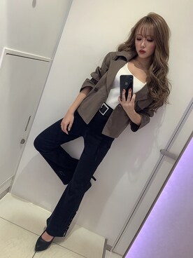 「LIPSERVICE（リップサービス）のアイテム（その他アウター）」を使った、MIZUKIさん（レディース・155cm）の秋コーディネート