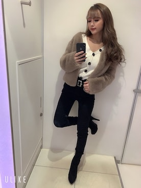 「LIPSERVICE（リップサービス）のアイテム（その他アウター）」を使った、MIZUKIさん（レディース・155cm）の秋コーディネート