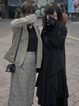 「Yohji Yamamoto（ヨウジヤマモト）のアイテム（その他アウター）」を使った、ｱ ﾔ ｶさん（レディース・151cm）の秋コーディネート