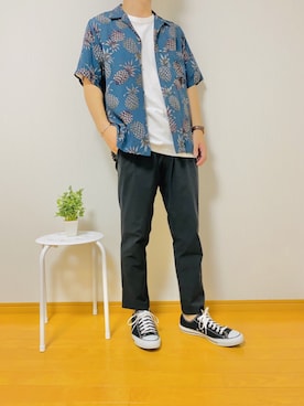 「アイテム（腕時計、ブラウン系）」を使った、社会人Sさん（メンズ・173cm）の夏コーディネート