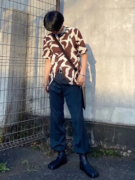 「USEDのアイテム（スラックス、グレー系）」を使った、aoiさん（メンズ・173cm）の春コーディネート