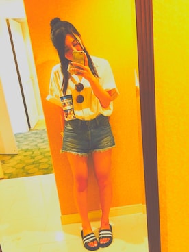 「SPINNS(スピンズ)のアイテム(スリッポン)」を使った、AIRI.Uさん(レディース・162cm)の夏コーディネート