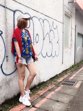 「ADER error」｜「アイテム（キャップ）」を使った、Bianca Loさん（レディース・167cm）の春コーディネート