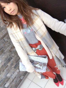 「axes femme（アクシーズファム）のアイテム（ハンドバッグ）」を使った、Yuriさん（レディース・161cm）の冬コーディネート