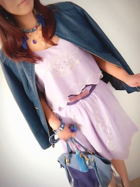 「アイテム（ワンピース/ドレス）」を使った、Yuriさん（レディース・161cm）の春コーディネート