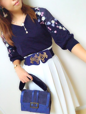 「axes femme（アクシーズファム）のアイテム（ショルダーバッグ）」を使った、Yuriさん（レディース・161cm）の秋コーディネート