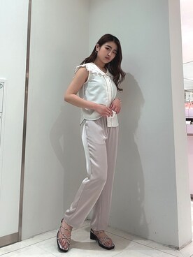 「ブラウスコーデ」｜Fukaさん（レディース・155cm）の夏コーディネート