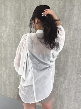 「アイテム（キャミソール、ブラック系）」を使った、Fukaさん（レディース・155cm）の春コーディネート