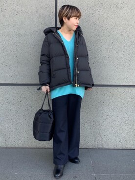 「一押しのアウタースタイル」｜「アイテム（ダウンジャケット/コート）」を使った、tamaさん（レディース・148cm）の冬コーディネート