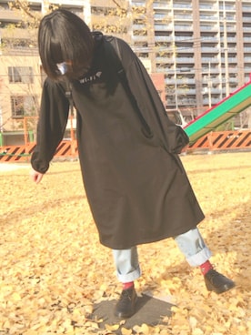 「だぼだぼ」｜「アイテム（ワンピース/ドレス）」を使った、AMIさん（レディース・159cm）の冬コーディネート