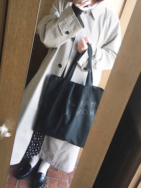 「MARGARET HOWEEL」｜「アイテム（スカート）」を使った、AMIさん（レディース・159cm）の冬コーディネート