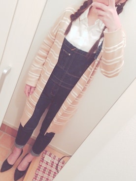 「NICE CLAUP（ナイスクラップ）のアイテム（サロペット/オーバーオール）」を使った、KMRさん（レディース・165cm）の春コーディネート