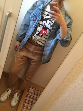 「Ungrid（アングリッド）の 【Casual】ｳﾞｨﾝﾃｰｼﾞGｼﾞｬﾝ （デニムジャケット）」を使った、KMRさん（レディース・165cm）の春コーディネート