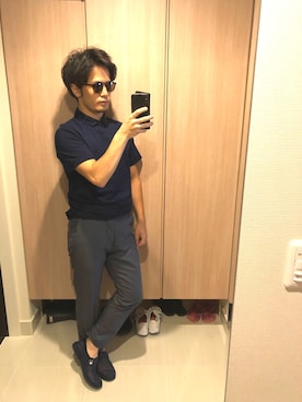 「ネイビー×グレー」｜Ryo-jiさん（メンズ・161cm・20代）の夏コーディネート