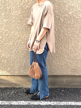 「スリット」｜「アイテム（アナログ腕時計）」を使った、moco.さん（メンズ・165cm）の夏コーディネート