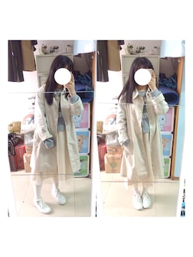 「Samansa Mos2（サマンサ モスモス）のアイテム（トレンチコート）」を使った、amiaoさん（レディース・156cm）の春コーディネート