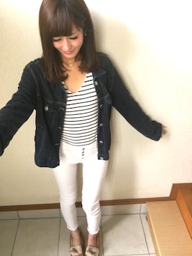 「仕事着」｜「アイテム（デニムジャケット）」を使った、miyuさん（レディース・164cm）の春コーディネート