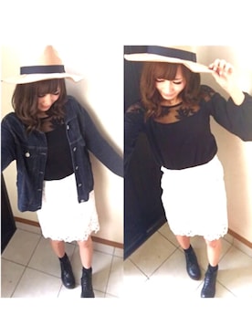 「INGNI（イング）のアイテム（ハット、ベージュ系）」を使った、michuさん（レディース・164cm）の春コーディネート