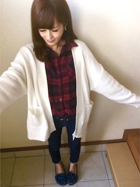 「WEGO（ウィゴー）のアイテム（ジャケット/アウター、ホワイト系）」を使った、michuさん（レディース・164cm）の春コーディネート