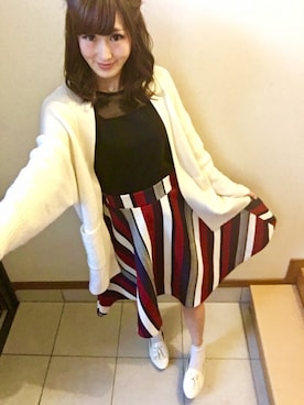 「WEGO（ウィゴー）のアイテム（ジャケット/アウター、ホワイト系）」を使った、michuさん（レディース・164cm）の春コーディネート